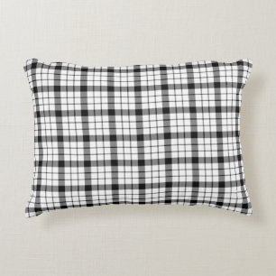 MacFarlane Tartan Schwarz-weiß kariert Dekokissen