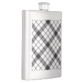 MacFarlane Tartan Schwarz-weiß kariert Flachmann (Rechts)