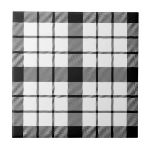 MacFarlane Tartan Schwarz-weiß kariert Fliese