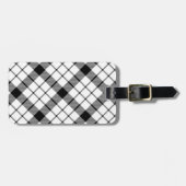 MacFarlane Tartan Schwarz-weiß kariert Gepäckanhänger (Vorderseite horizontal)