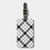 MacFarlane Tartan Schwarz-weiß kariert Gepäckanhänger (Vorderseite vertikal)