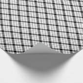 MacFarlane Tartan Schwarz-weiß kariert Geschenkpapier (Ecke)