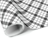 MacFarlane Tartan Schwarz-weiß kariert Geschenkpapier (Rolleneckpunkt)