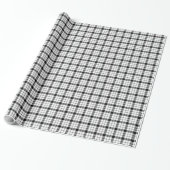 MacFarlane Tartan Schwarz-weiß kariert Geschenkpapier (Ungerollt)