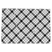 MacFarlane Tartan Schwarz-weiß kariert Große Geschenktüte (Rückseite)