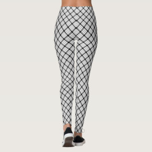 MacFarlane Tartan Schwarz-weiß kariert Leggings