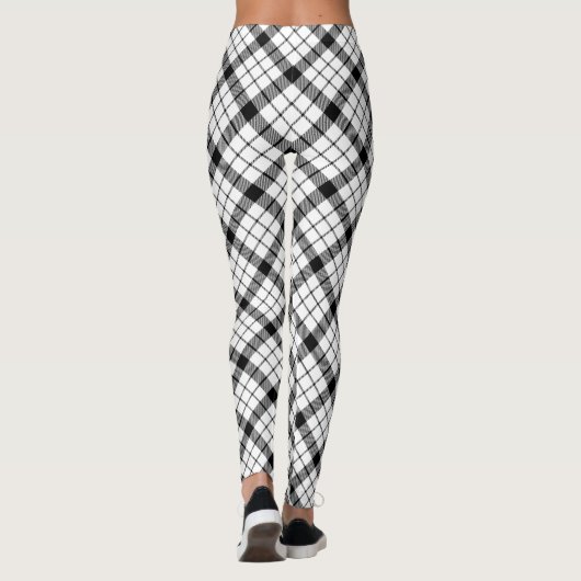 MacFarlane Tartan Schwarz-weiß kariert Leggings (Rückseite)