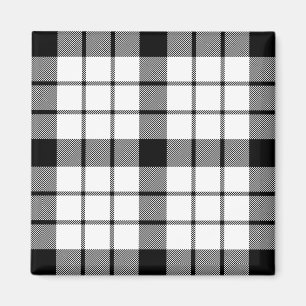 MacFarlane Tartan Schwarz-weiß kariert Magnet