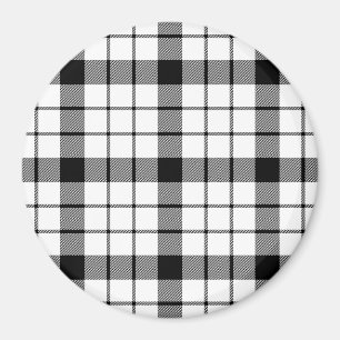 MacFarlane Tartan Schwarz-weiß kariert Magnet