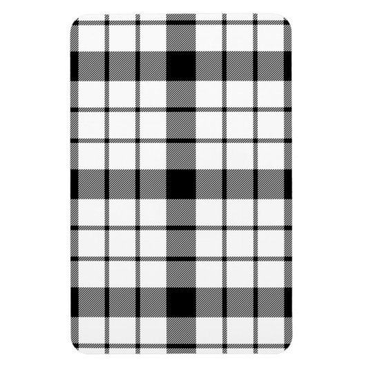 MacFarlane Tartan Schwarz-weiß kariert Magnet (Vertikal)