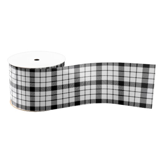 MacFarlane Tartan Schwarz-weiß kariert Ripsband (Spule)