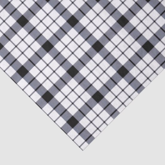MacFarlane Tartan Schwarz-weiß kariert Seidenpapier (Detail)