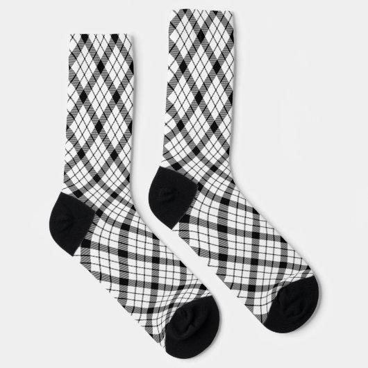 MacFarlane Tartan Schwarz-weiß kariert Socken (Rechts)