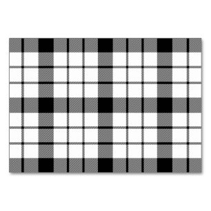 MacFarlane Tartan Schwarz-weiß kariert Tischnummer