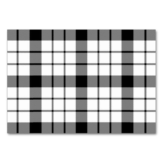 MacFarlane Tartan Schwarz-weiß kariert Tischnummer (Vorderseite)