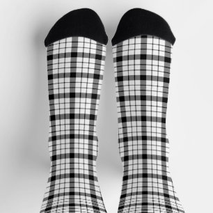 MacFarlane Tartan Schwarz-Weiß-Karo Socken