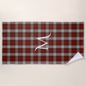 MacFie Clan Tartan Kariertes Monogram Beach Handtu Strandtuch (Vorderseite)