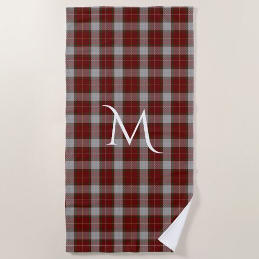MacFie Clan Tartan Kariertes Monogram Beach Handtu Strandtuch (Vorderseite)