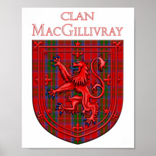 MacGillivray Tartan Scottish Kariert Lion Rampant Poster