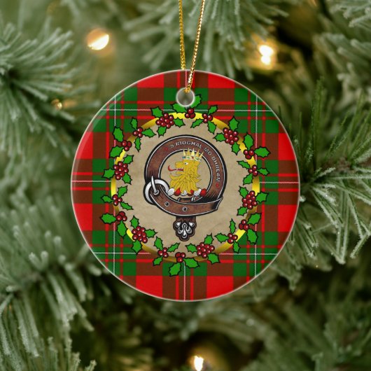 MacGregor Abzeichen & Tartan Personalisierte Weihn Keramik Ornament (Baum)