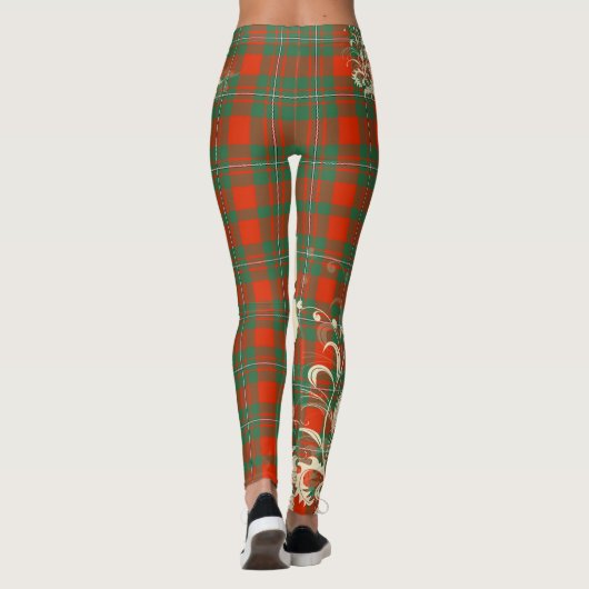 MacGregor Ancient Tartan Scotland Lion Map Art Leggings (Rückseite)