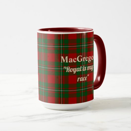 MacGregor Clan Abzeichen & Tartan Tasse (VorderseiteRechts)