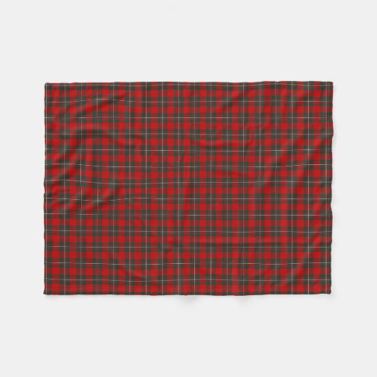 MacGregor Clan Red and Forest Green Tartan Fleecedecke (Vorderseite (Horizontal))
