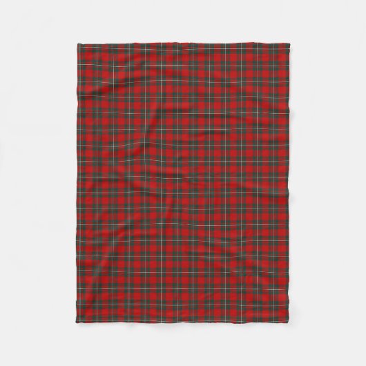 MacGregor Clan Red and Forest Green Tartan Fleecedecke (Vorderseite)