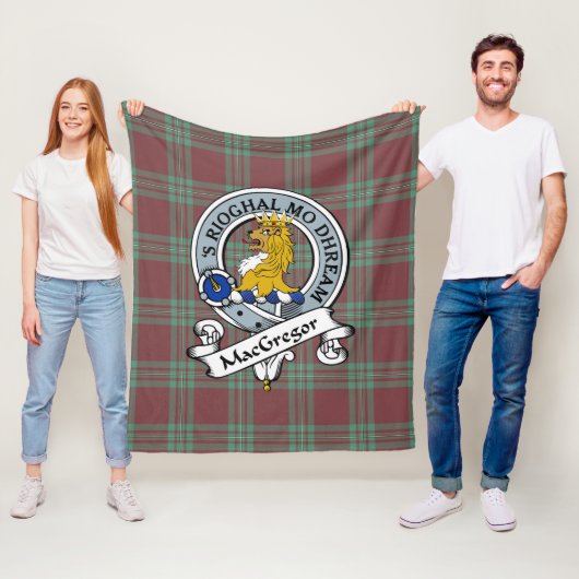 MacGregor Jagen Ancient Clan Abzeichen Tartan Kari Fleecedecke (Beispiel)