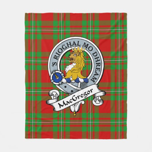 MacGregor Modern Clan Abzeichen Tartan Kariert Fleecedecke (Vorderseite)
