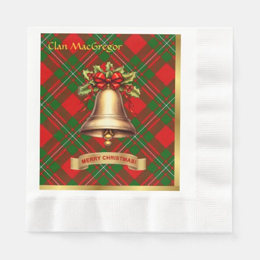 MacGregor Personalisiert Tartan Christmas Serviette (Vorderseite)