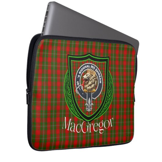 MacGregor Scottish Clan Tartan and Crest Laptopschutzhülle (Vorne Rechts)