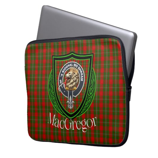 MacGregor Scottish Clan Tartan and Crest Laptopschutzhülle (Vorderseite Links)