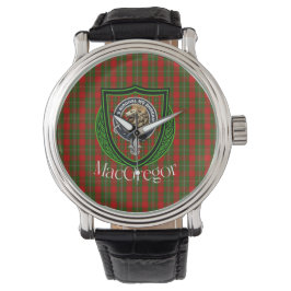 MacGregor Scottish Clan Tartan & Crest Armbanduhr