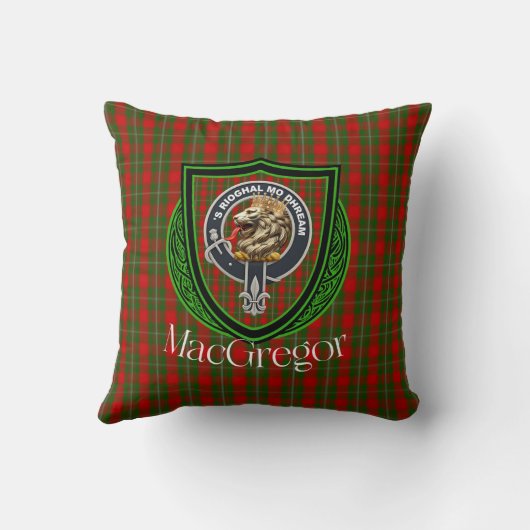 MacGregor Scottish Clan Tartan & Crest Kissen (Rückseite)
