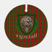 MacGregor Scottish Clan Tartan & Crest Ornament Aus Glas (Rückseite)