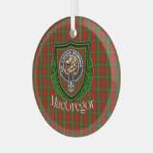 MacGregor Scottish Clan Tartan & Crest Ornament Aus Glas (Vorderseite links)