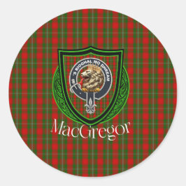 MacGregor Scottish Clan Tartan & Crest Runder Aufkleber