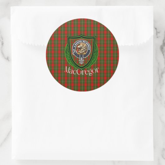MacGregor Scottish Clan Tartan & Crest Runder Aufkleber (Tasche)