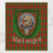 MacGregor Scottish Clan Tartan & Crest Weinetikett (Einzelnes Label)