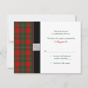 MacGregor Tartan Hochzeit Antwortkarte RSVP Karte
