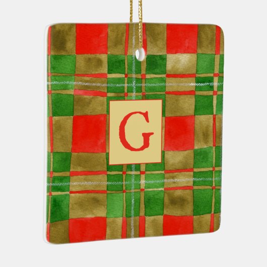 MACGREGOR TARTAN Keramik Square Ornament + Ursprün (Rechts)