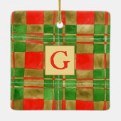 MACGREGOR TARTAN Keramik Square Ornament + Ursprün (Rückseite)