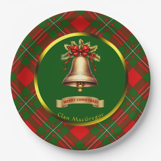 MacGregor Tartan Personalisierte Weihnachten Pappteller (Vorderseite)