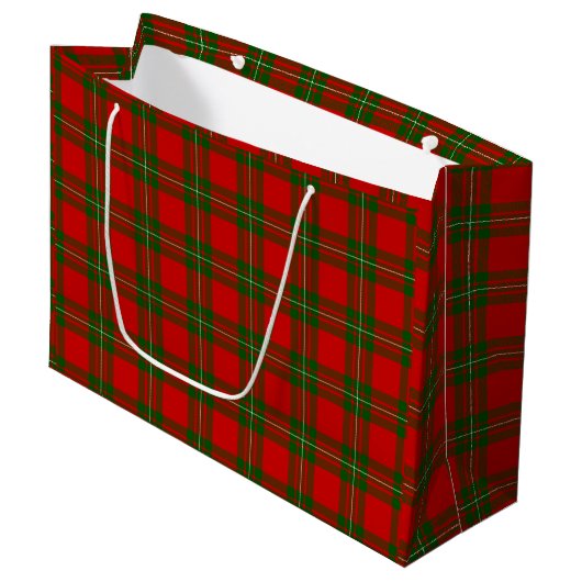 MacGregor Tartan rot kariert Große Geschenktüte (Vorderseite Schrägansicht)