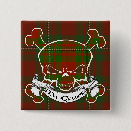 MacGregor Tartan-Schädel Button (Vorderseite)