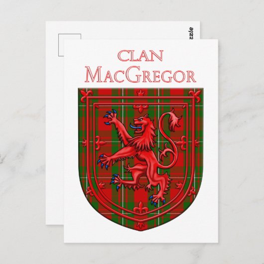 MacGregor Tartan Scottish Kariert Lion Rampant Postkarte (Vorne/Hinten)