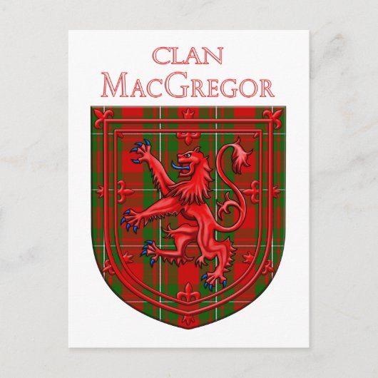 MacGregor Tartan Scottish Kariert Lion Rampant Postkarte (Vorderseite)