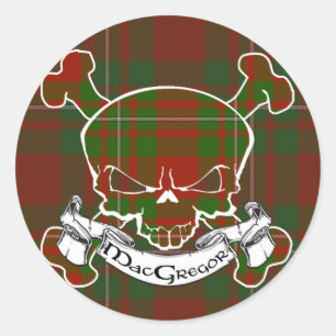 MacGregor Tartan Skull Runder Aufkleber