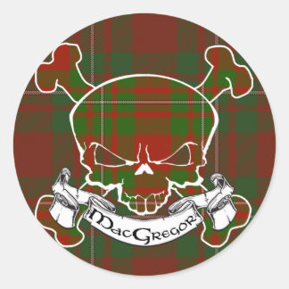 MacGregor Tartan Skull Runder Aufkleber